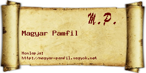 Magyar Pamfil névjegykártya